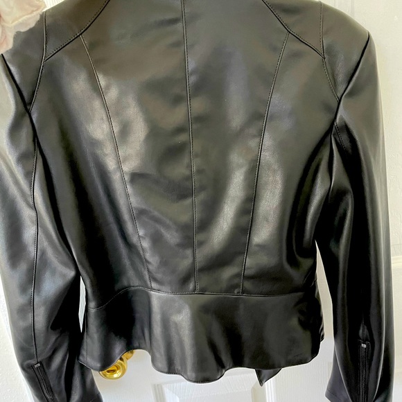 Leather peplum jacket - Picture 2 of 2
